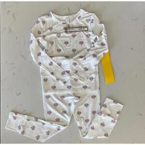 SKIMS Kids Pajama Set - Marble Heart Banner - Size 4